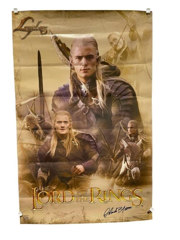 The Lord of the Rings (2001-2003) - Orlando Bloom Signed Poster: The Lord of the Rings (2001-2003) - Orlando Bloom Signed Poster.Measuring 22 1/4" x 34 1/2".Original poster signed by Orlando Bloom (Legolas) on the Peter Jackson directed Lord of the Rings trilogy (2