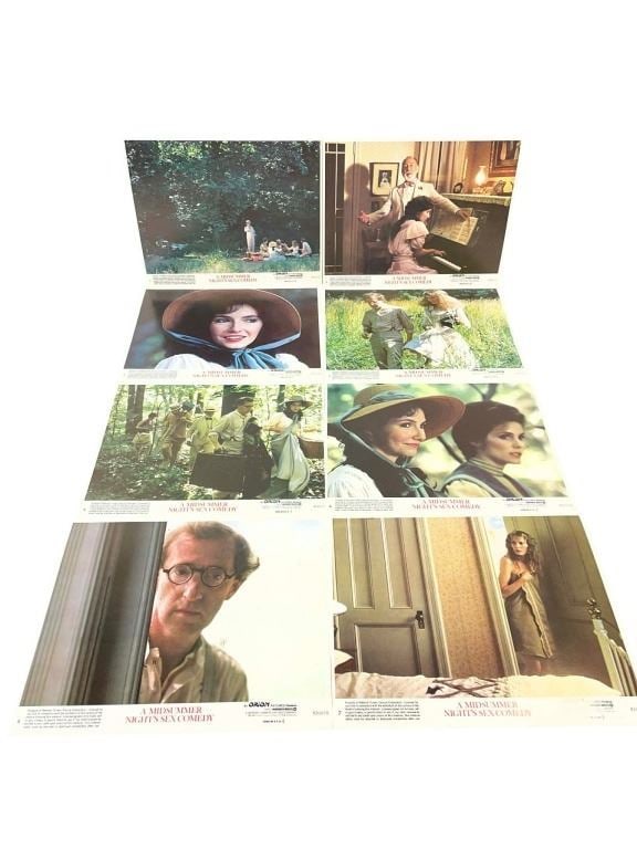 A Midsummer Night's Sex Comedy (1982) - Lobby Card Set - Woody Allen: A Midsummer Night's Sex Comedy (1982) - Lobby Card Set - Woody Allen.Measuring 8" x 10".Original set of 8 lobby cards for the Woody Allen directed sex comedy film 'A Midsummer Night's Sex Comedy' (198