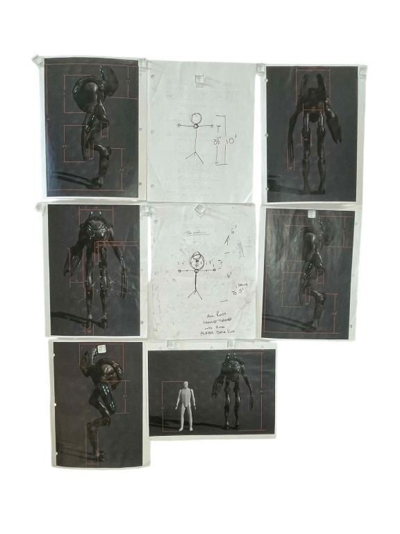 Alien vs. Predator (2004) - Artwork - Predator FX Stand (2 hand drawn and 6 Prints): Alien vs. Predator (2004) - Artwork - Predator FX Stand (2 hand drawn and 6 Prints).Measuring 8 1/2" x 11".Original production used artwork (2 hand drawn and 6 Prints) for the construction of visual e