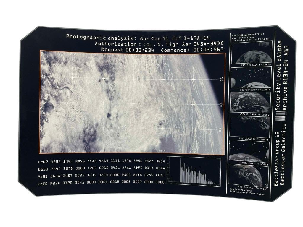 Battlestar Galactica (2004 - 2009) - Translight - Lot B: Battlestar Galactica (2004 - 2009) - Translight - Lot B.Measuring 10 1/2" x 16 1/2".Original CIC translight used in the science fiction television series 'Battlestar Galactica' (2004 - 2009) where, wh