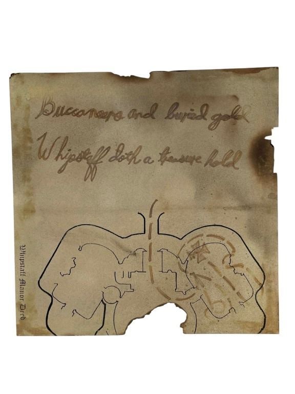 Casper (1995) - Buried Gold Treasure Map (Burnt): Casper (1995) - Buried Gold Treasure Map (Burnt).Measuring 11" x 11".Original prop treasure map from the fantasy comedy-drama film 'Casper' (1995), where, a paranormal expert and his daughter bunk in