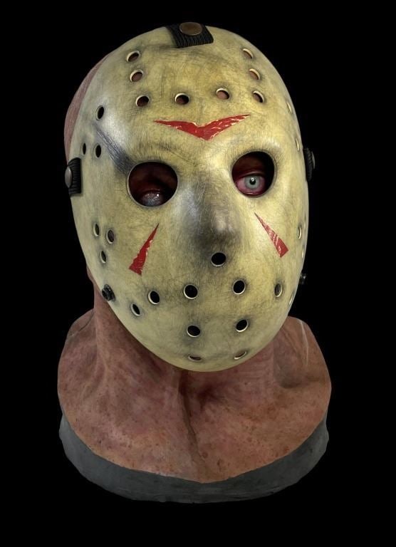 Friday the 13th (2009) - Jason Voorhees Hockey Bust/Mask from Original Production Mold: Friday the 13th (2009) - Jason Voorhees Hockey Bust/Mask from Original Production Mold.The bust casting was pulled from the original movie mold. And finished by the legendary sfx artist Jamie