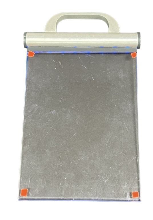 Gamer (2009) - Light Up Futuristic Control Padd: Gamer (2009) - Light Up Futuristic Control Padd.Hand made machined aluminum with a switch that controls the working LED lights. Has four special effects marker stickers on the corners.Futuristic looki