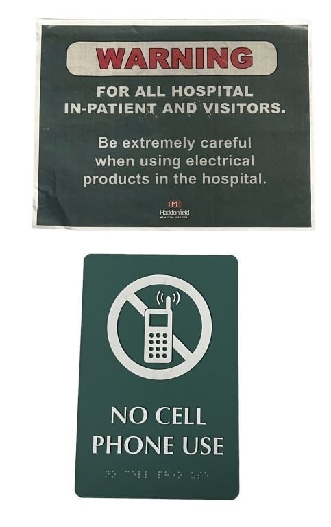 Halloween Ends (2022) - Haddonfield Hospital Signs - Lot 2: Halloween Ends (2022) - Haddonfield Hospital Signs - Lot 2.Original set of two signs (One Paper and one Plastic) from the production of the David Gordon Green directed slasher film 'Halloween Ends'