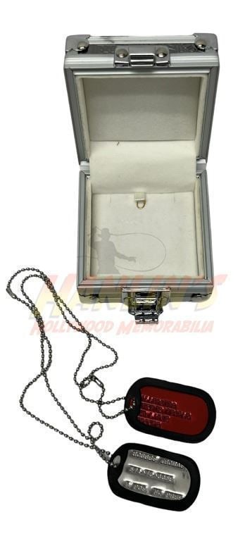 Harsh Realm (1999-2000) - Lt. Thomas Hobbes (Scott Bairstow) Set of Two Dog Tags: Harsh Realm (1999-2000) - Lt. Thomas Hobbes (Scott Bairstow) Set of Two Dog Tags.Comes in the original prop master box.The red dog tag has an interesting easter egg reading "Allergies stupid people