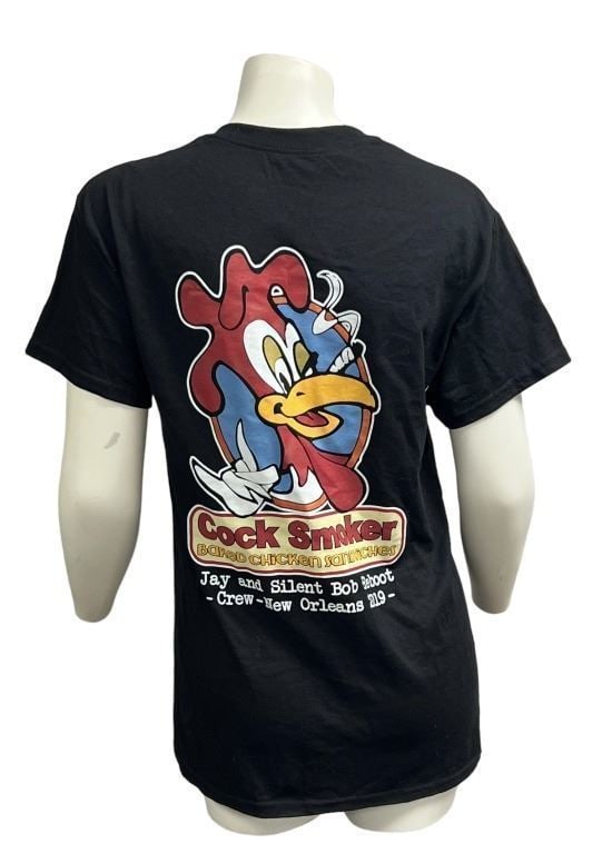 Jay and Silent Bob Reboot (2019) - Cock Smoker Crew Shirt: Jay and Silent Bob Reboot (2019) - Cock Smoker Crew Shirt.Size S.Original shirt given to the cast and crew of the Kevin Smith created comedy film 'Jay and Silent Bob Reboot' (2019), where, Jay and Sil