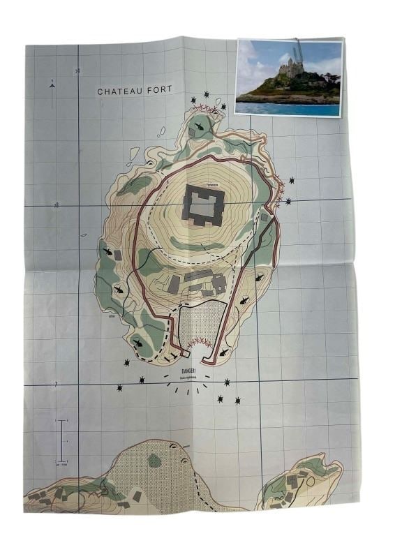 Johnny English (2003) - John Malkovich (Pascal Sauvage) Ch?teau Map.: Johnny English (2003) - John Malkovich (Pascal Sauvage) Ch?teau Map.Measuring 11" x 15 1/2".Original prop map to Pascal Sauvage's (John Malkovich) Ch?teau used in the production of the Peter Howitt di
