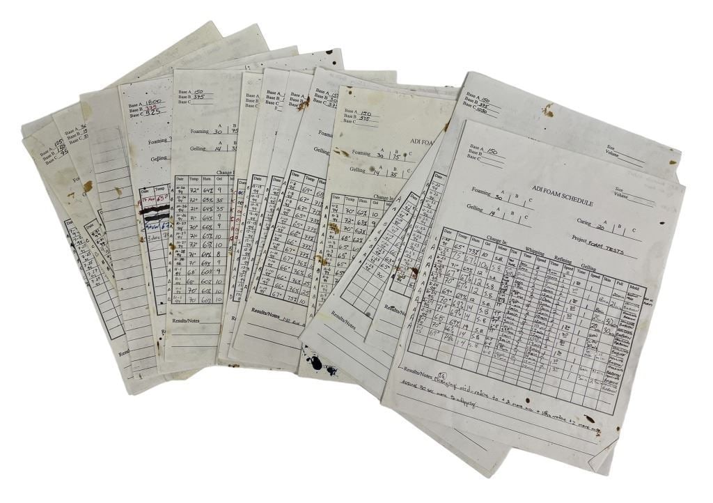 Jumanji' (1995) And Mortal Kombat (1995) - Handwritten ADI Foam Schedules (1 of 2)