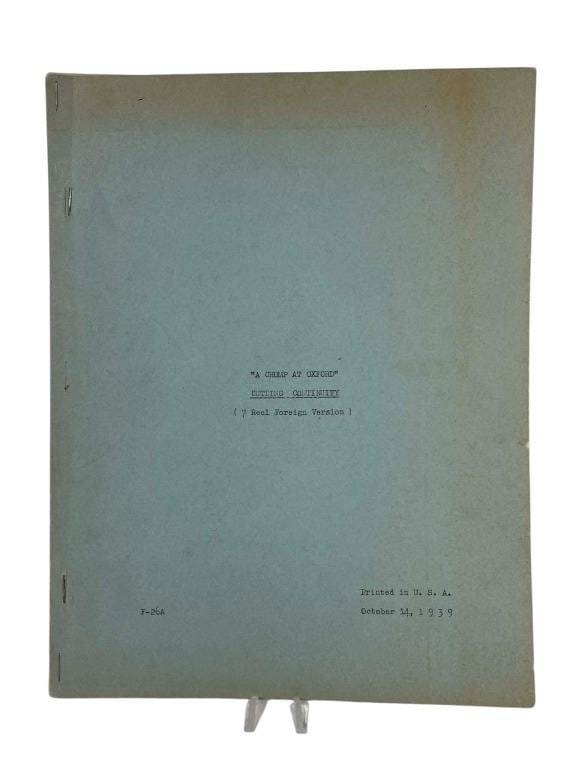 Laurel and Hardy - A Chump at Oxford (1940) - Original Script: A Chump at Oxford (Laurel and Hardy 1940) - Original Script.Original script for the Hal Roach comedy film 'A Chump at Oxford' (1940), directed by Alfred J. Goulding and is the penultimate Laurel and H