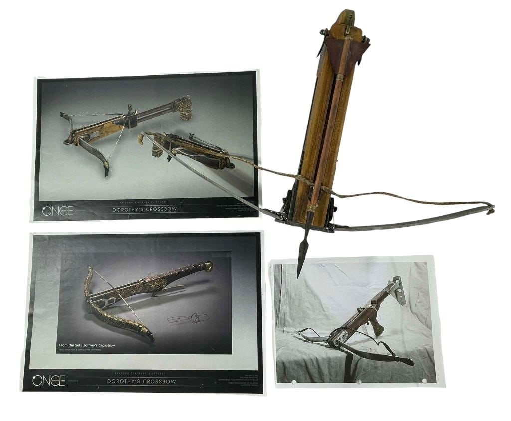 Once Upon a Time (2011-2018) - Hero Granny Crossbow & Dorothy's Crossbow Concept Art (x3): Once Upon a Time (2011-2018) - Hero Crossbow & Dorothy's Crossbow Concept Art (x3).Largest measuring 11"x17".Comes with a COA co-signed by the show's prop fabricator.Original set of three concept