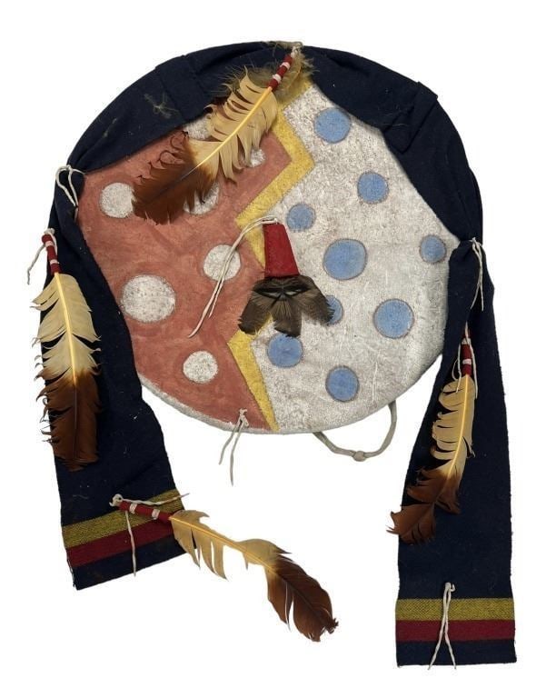 Shanghai Noon (2000) - Native Indian Dream Catcher/Shield: Shanghai Noon (2000) - Native Indian Dream Catcher/Shield.Made of leather, all hand painted with real feathers.Original dream catcher or shield used by the native Indians in the production of the Tom