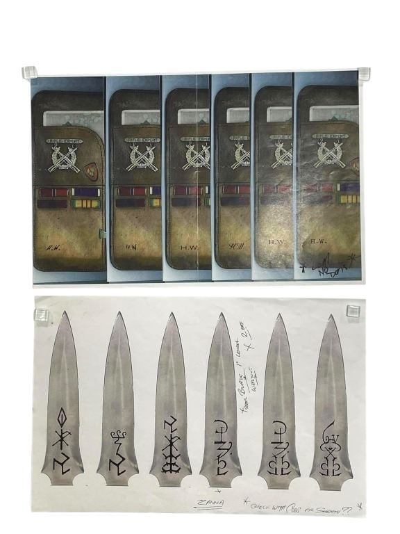 Supernatural (2005 - 2020) - Artwork - John Winchester (Jeffrey Dean Morgan) Journal & Zanna Blade: Supernatural (2005 - 2020) - Artwork - John Winchester (Jeffrey Dean Morgan) Journal & Zanna Blade.Original production used artwork (Print) for "John Winchester (Jeffrey Dean Morgan) Journal" and