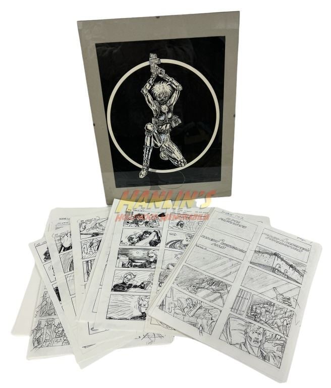 The Demolitionist (1995) - Nicole Eggert Artwork and Storyboards: The Demolitionist (1995) - Hand Drawn Nicole Eggert Artwork and Storyboards.Some of the pages are prints, many are originals, possibly the whole movie.Hand drawn artwork of actress Nicole Eggert as Th