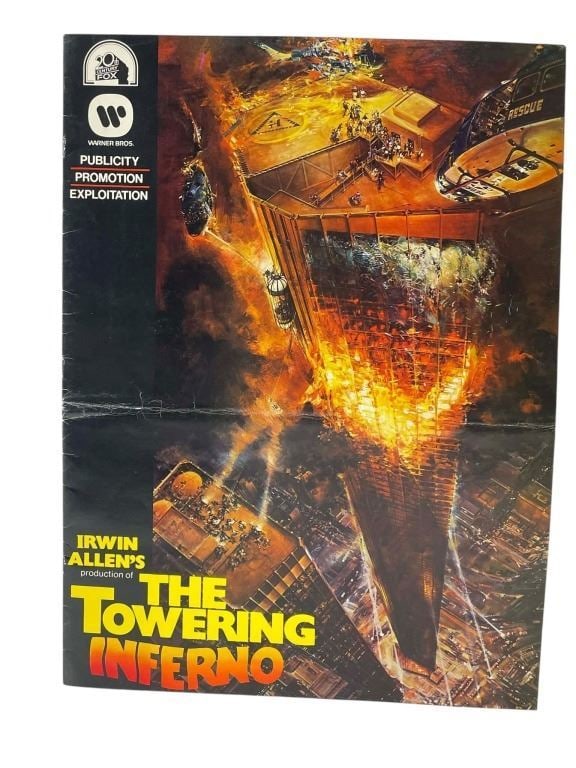 The Towering Inferno (1974) - Press Screening Folder: The Towering Inferno (1974) - Press Screening Folder.Original press screening folder from the John Guillermin directed disaster film 'The Towering Inferno' (1974), featuring an ensemble cast led by Pa