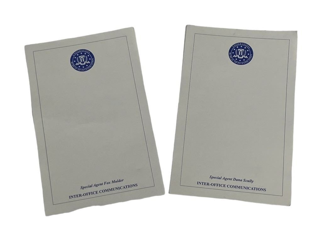 The X-Files (1993-) - Fox Mulder (David Duchovny) and Dana Scully (Gillian Anderson) Paperwork: The X-Files (1993-) - Fox Mulder (David Duchovny) and Dana Scully (Gillian Anderson) Paperwork.Original Inter-Office Communication paper (2 Pieces) for Fox Mulder (David Duchovny) and Dana Scully