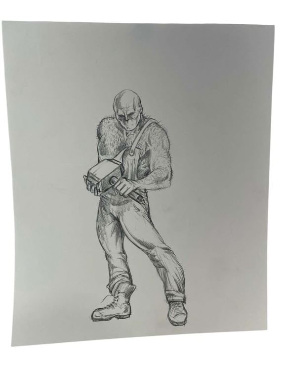 Thir13en Ghosts (2001) - Hand Drawn Art 'Hammer' Ghost: Thir13en Ghosts (2001) - Hand Drawn Art 'Hammer' Ghost.Measuring 11" x 13". Pencil.Original hand drawn art for the 'Hammer' ghost made for the supernatural horror film 'Thir13en Ghosts' (2001),