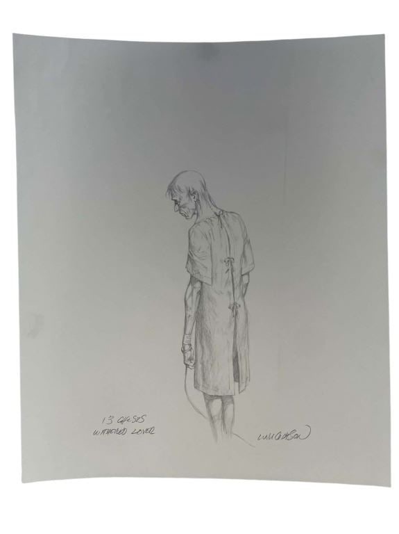 Thir13en Ghosts (2001) - Hand Drawn Art 'The Withered Lover' Ghost: Thir13en Ghosts (2001) - Hand Drawn Art 'The Withered Lover' Ghost.Measuring 14" x 17". Pencil.Original hand drawn art for the 'The Withered Lover' ghost made for the supernatural horror film