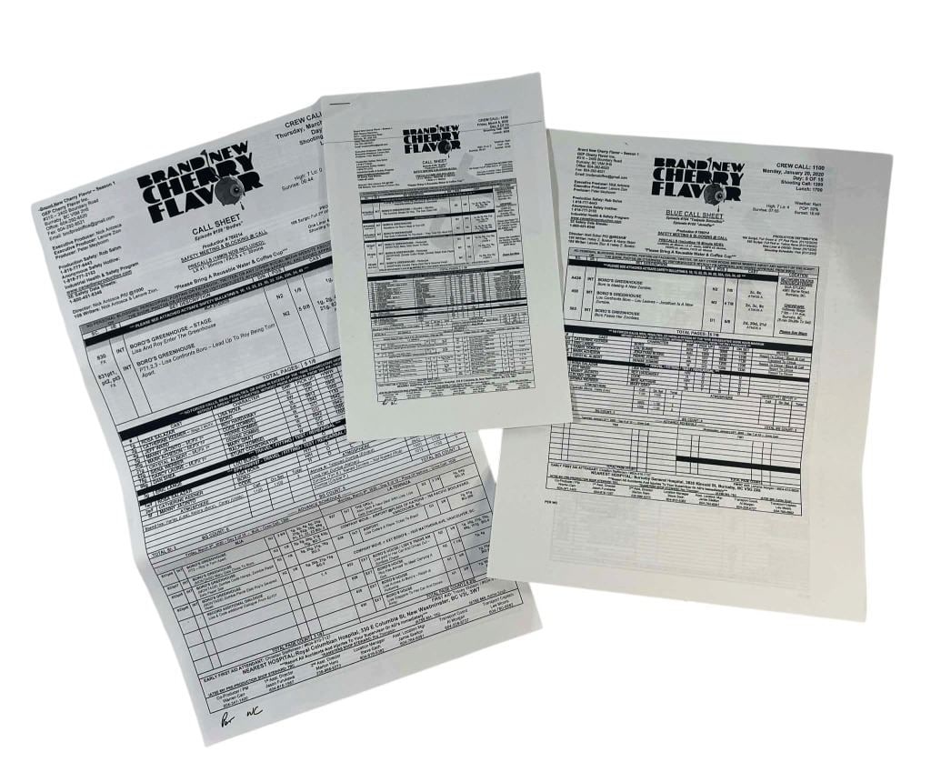 Brand New Cherry Flavor (2021) - Call Sheet Collection (1 of 1)