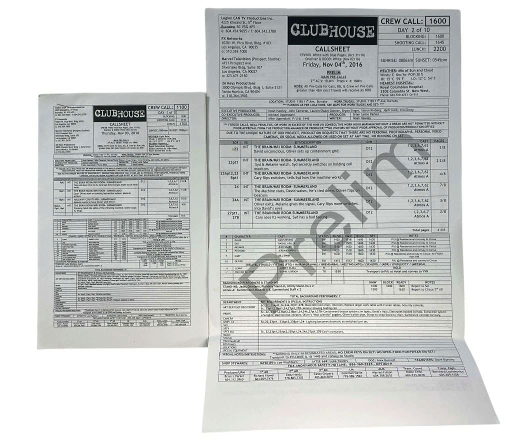 Clubhouse (2004[x=#8211/]2005) - Call Sheets: Clubhouse (2004[x=#8211/]2005) - Call Sheets.Original call sheet/side (2 sheets) used on the drama television series 'Clubhouse' (2004[x=#8211/]2005), about a boy who gets his dream job working as a b