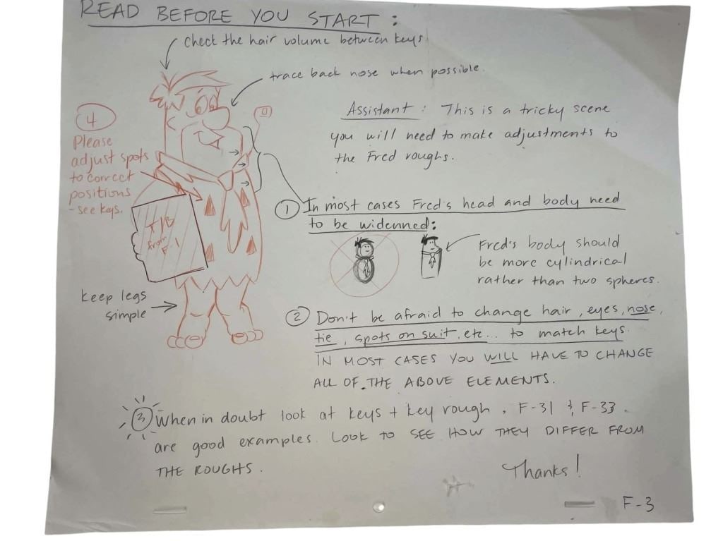 Flinstones - Original Animation Sheets - 2