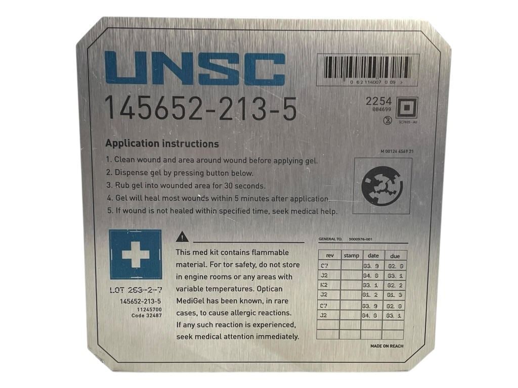 Halo (2022) - UNSC Sign (Season 2): Halo (2022) - UNSC Sign (Season 2).Measuring 7" x 7".Original UNSC sign used in the Kyle Killen and Steven Kane created military science fiction television series 'Halo' (2022), based on the video