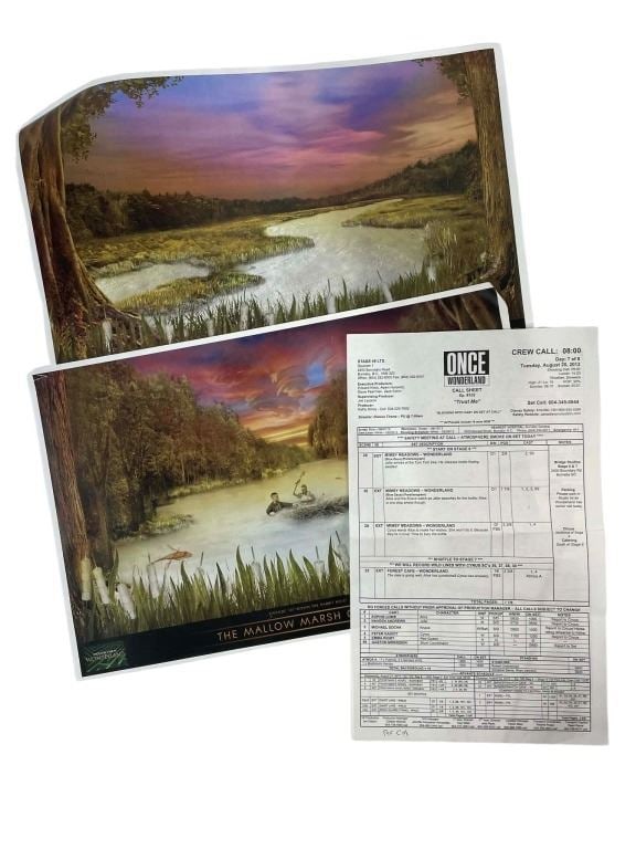 Once Upon a Time (2011-2018) - Call Sheet and Concept Art: Once Upon a Time (2011-2018) - Call Sheet and Concept Art.Original concept artwork (production used prints) along with a call sheet used in the production of the fantasy adventure drama television ser