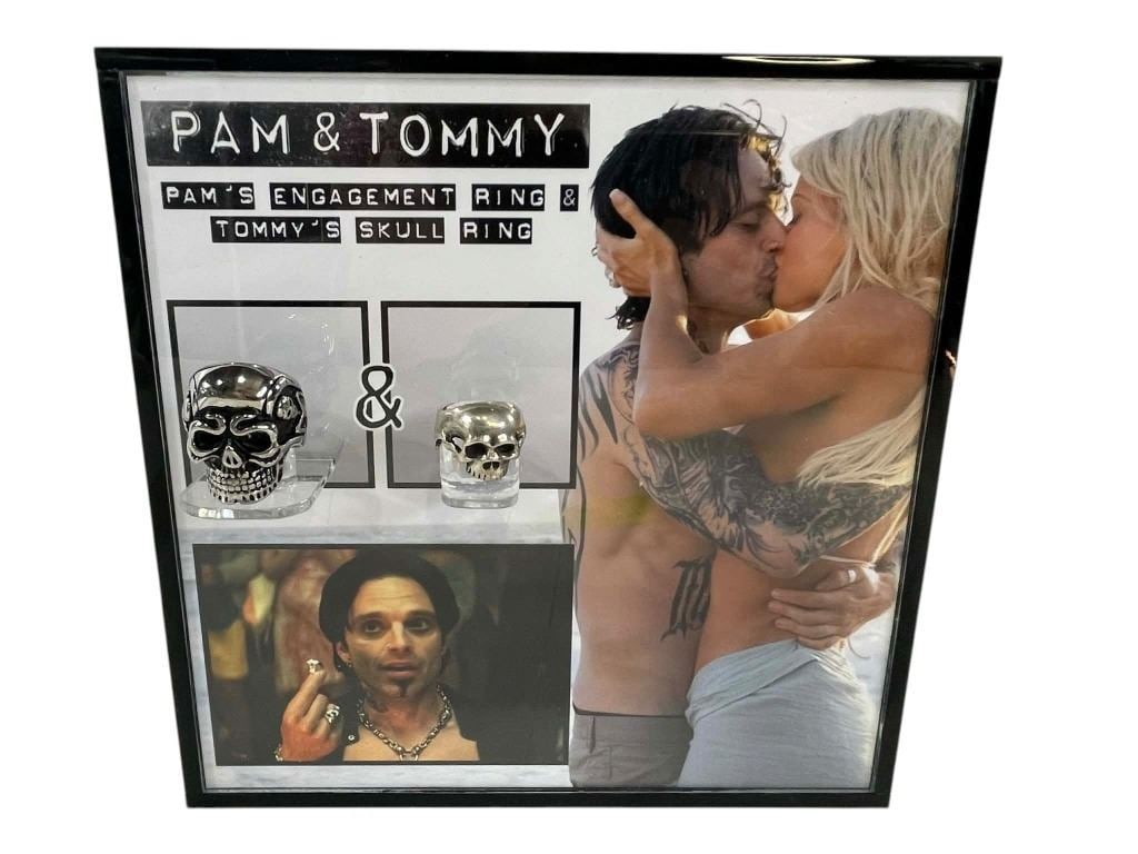 Pam & Tommy (2022) - Pam's Engagement Ring & Tommy's Skull Ring With Display (1 of 2)