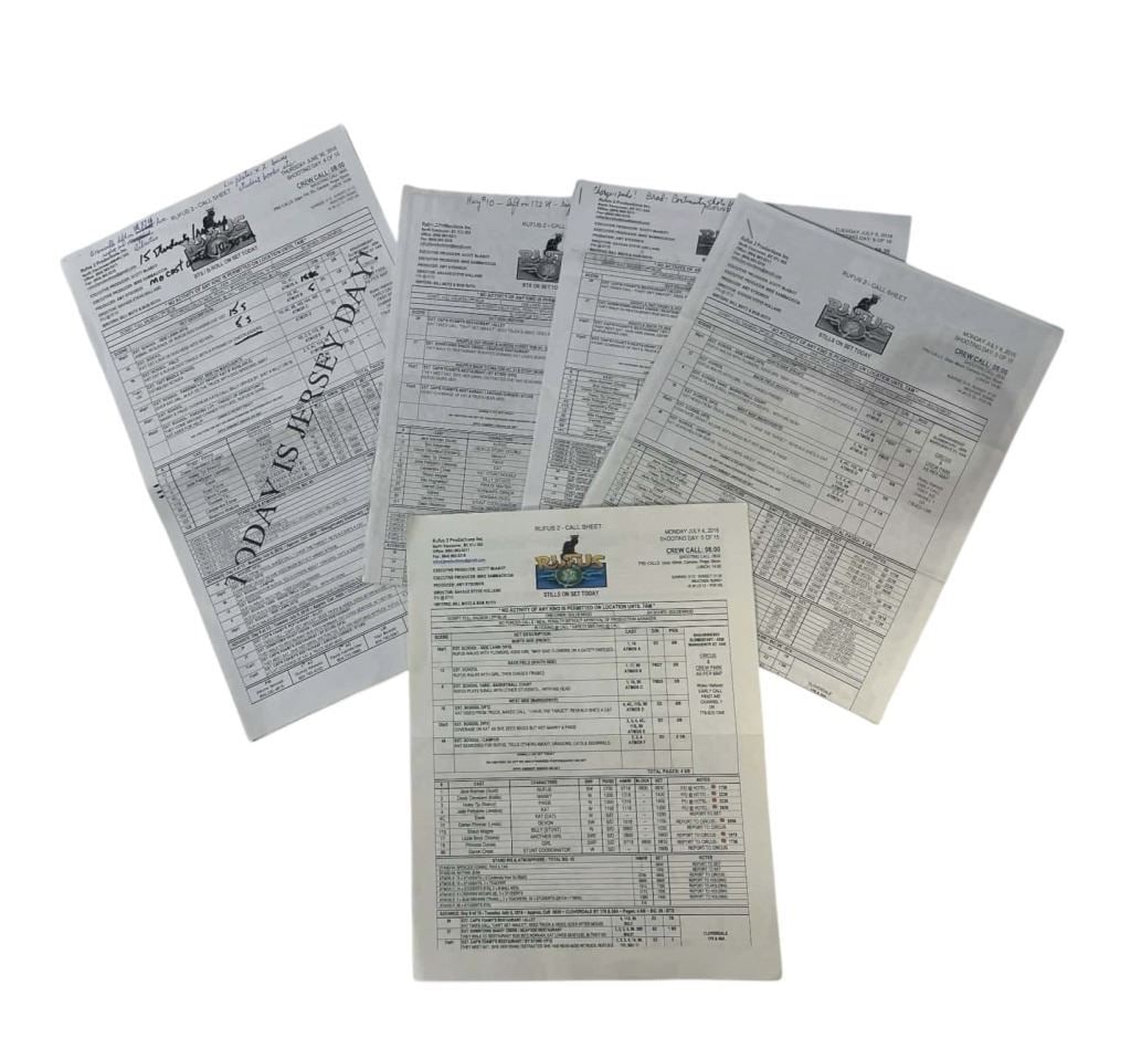 Rufus (2016) - Call Sheet Collection (1 of 1)