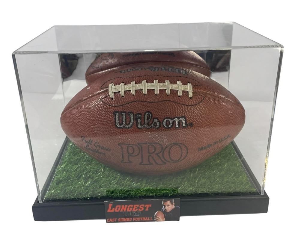 The Longest Yard (2005) - Screen Used Cast Signed Football: The Longest Yard (2005) - Screen Used Cast Signed Football.Comes in a custome made display.Measuring 9 1/2" x 12 1/2" x 8 1/2".Original prison football signed by the film's cast including Adam