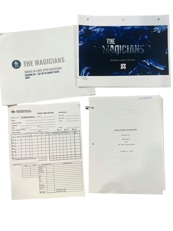 The Magicians (2015[x=#8211/]2020) - Collection of Production Documents: The Magicians (2015[x=#8211/]2020) - Collection of Production Documents.Original collection of official production documents from Season 4 of the Syfy television series 'The Magicians'