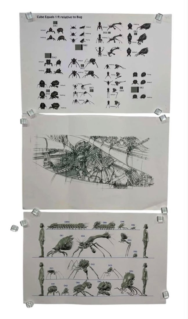 The Matrix Revolutions & Reloaded (2003) (Phil Tippett Collection) - Concept Art Collection - Lot F: The Matrix Revolutions & Reloaded (2003) (Phil Tippett Collection) - Concept Art Collection.Measuring 11" x 17" each. On regular paper.Original collection of concept art (x3 production used prints)