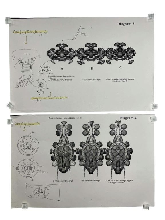 The Matrix Revolutions & Reloaded (2003) (Phil Tippett Collection) - Concept Art Collection - Lot C: The Matrix Revolutions & Reloaded (2003) (Phil Tippett Collection) - Concept Art Collection.Measuring 11" x 17" each. Normal paper.Original collection of concept art (x2 production used prints with