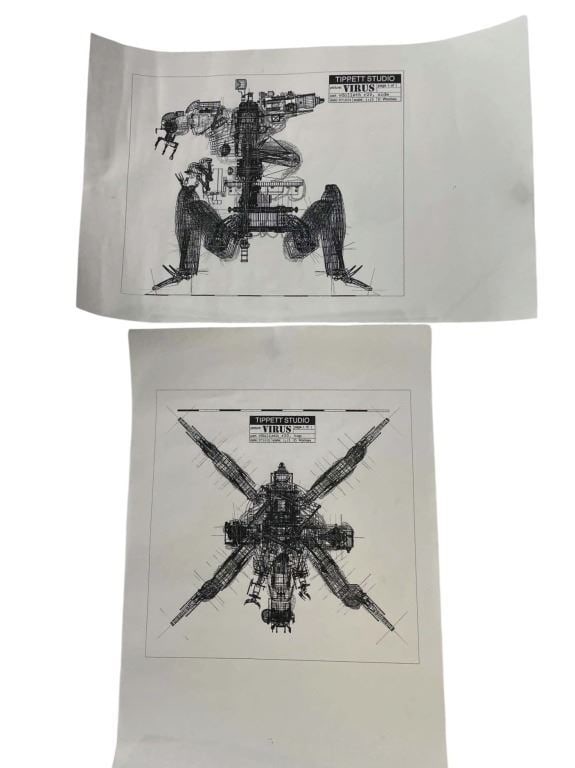Virus (Phil Tippett Collection 1999) - Cyborg Pre-Production Concept Art x2 (1 of 3)