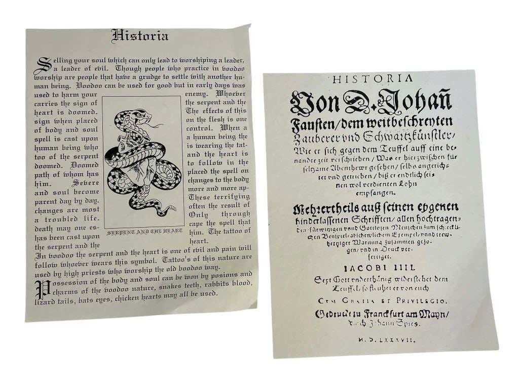 Voodoo (Corey Feldman 1995) - Tattoo Spell Pages (1 of 1)