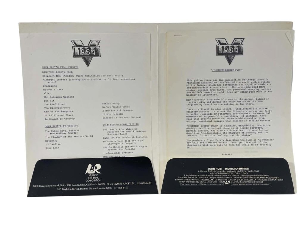 1984 (1984) - Press Kit from Propmaster Ken Hawryliw (1 of 2)