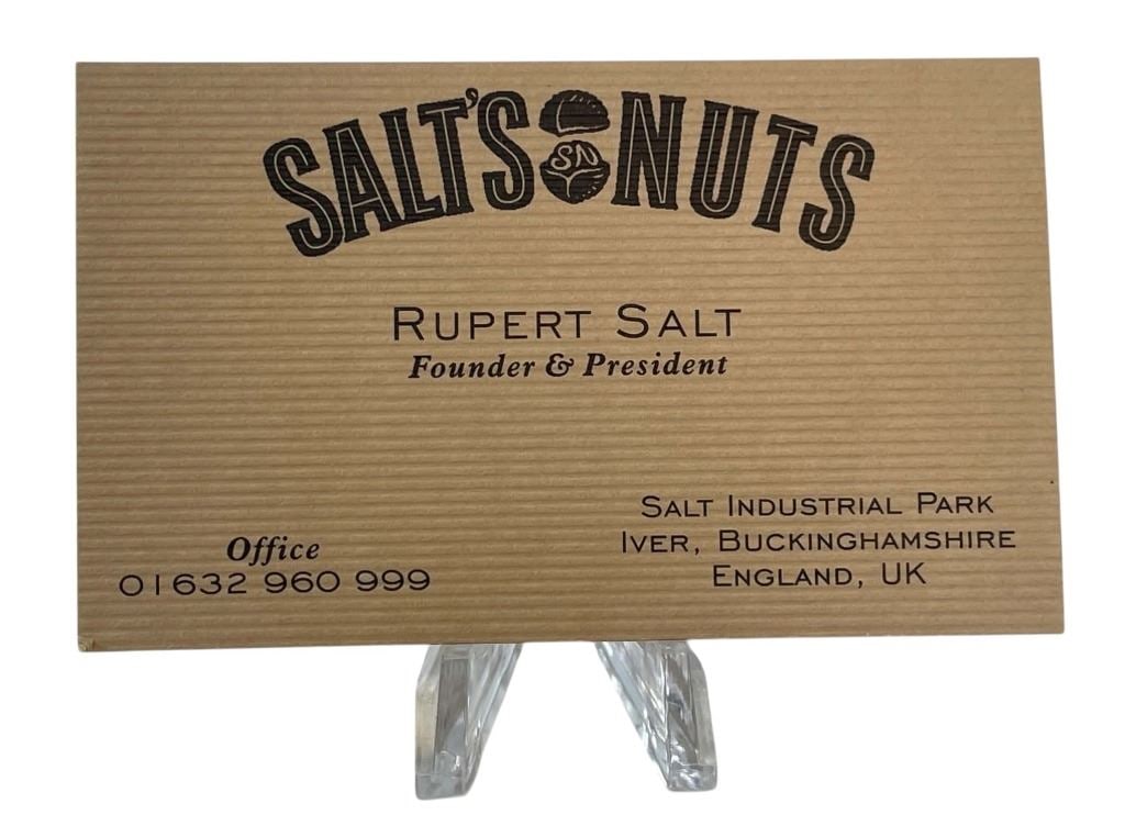 Charlie and the Chocolate Factory (2005) - Salt's Nuts Business Card (1 of 3)