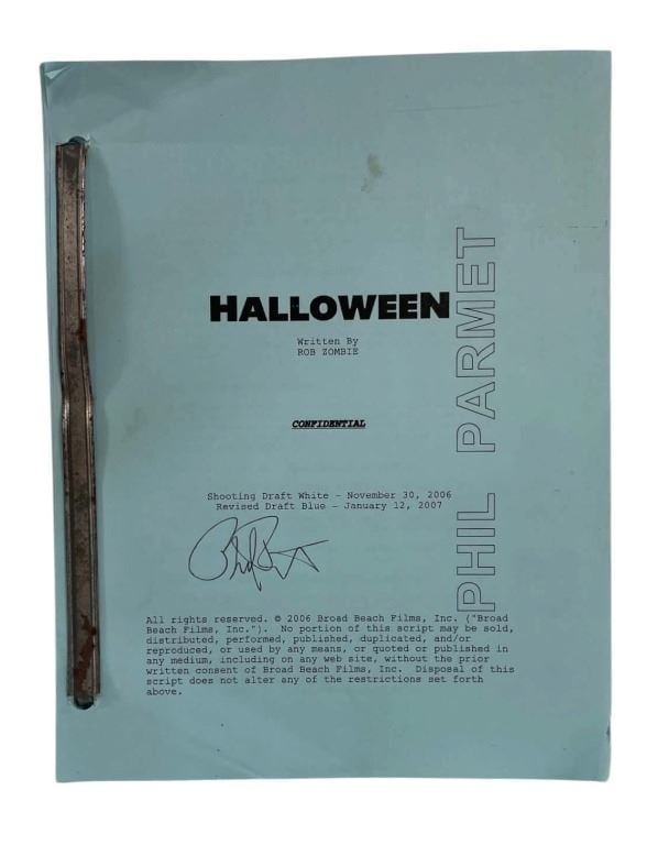 Halloween (2007) - Phil Parmet (Cinematographer) Signed Annotated Script (1 of 3)