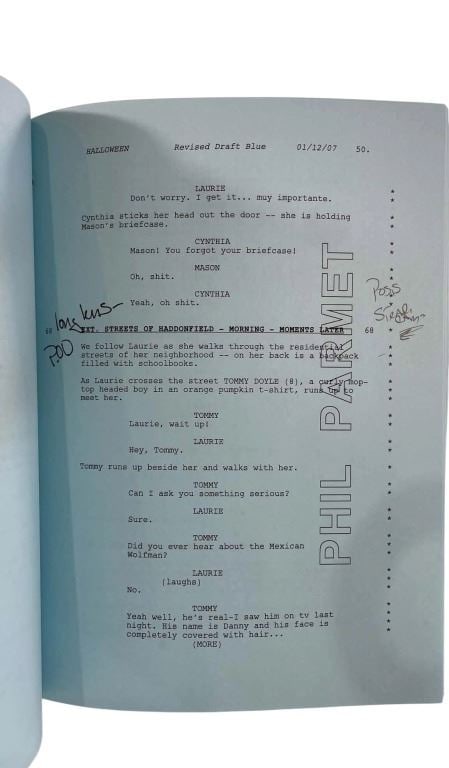 Halloween (2007) - Phil Parmet (Cinematographer) Signed Annotated Script - 3