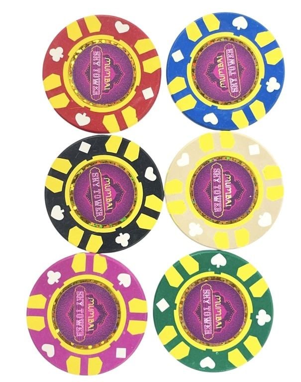 Preacher (2016-2019) - Set of 6 Mumbai Sky Tower Casino Chips: Preacher (2016-2019) - Set of 6 Mumbai Sky Tower Casino Chips.Original set of 6 Mumbai Sky Tower casino chips used in the Adventure fantasy television series 'Preacher' (2016-2019), based on the comic