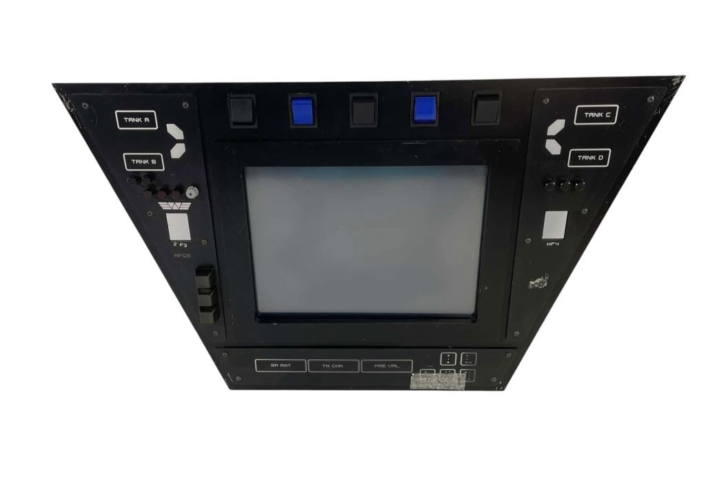Prometheus (2012) - Bridge Control Panel: Prometheus (2012) - Bridge Control Panel.Measuring "3 1/2 x 12 1/2" x 22".Made of metal, plastic and cables.Original bridge panel used in the production of the Ridley Scott directed science fiction pr