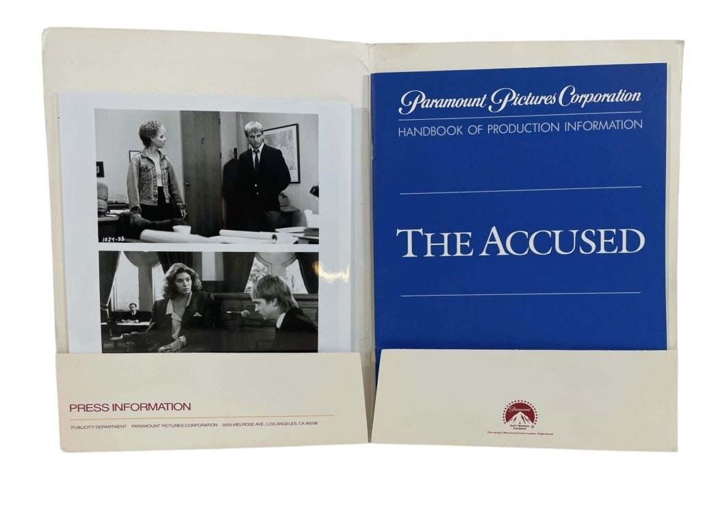 The Accused (1988) - Press Kit from the Film's Propmaster Ken Hawryliw (1 of 2)