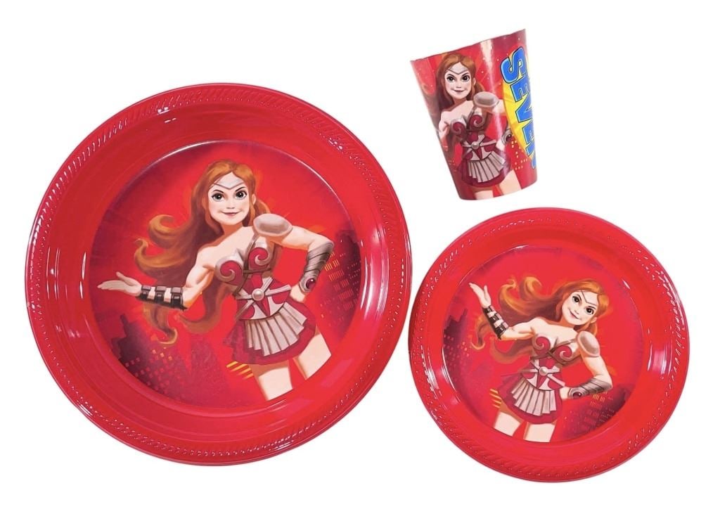 The Boys (2019[x=#8211/]2026) - Vought-A-Burger Queen Maeve Cup And Plates: The Boys (2019[x=#8211/]2026) - Vought-A-Burger Queen Maeve Cup And Plates.Original Queen Maeve Cup And Plates from the production of the Eric Kripke produced satirical superhero television series 'Th