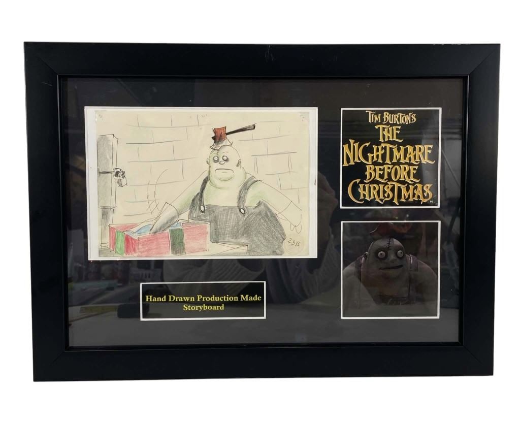 The Nightmare Before Christmas (1993) - Hand Drawn Storyboard (Framed): The Nightmare Before Christmas (1993) - Hand Drawn Storyboard (Framed).Measures 13" x 17 1/2".Original hand drawn storyboard in a custom made display from the production of the Tim Burton produced sto