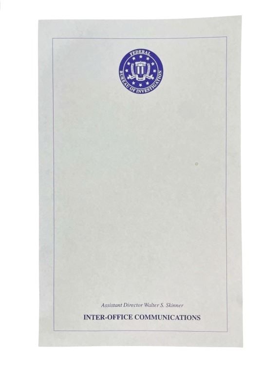 The X-Files (1993[x=#8211/]2018) - Skinner (Mitch Pileggi) Inter-Office Communication Memo Paper (1 of 2)