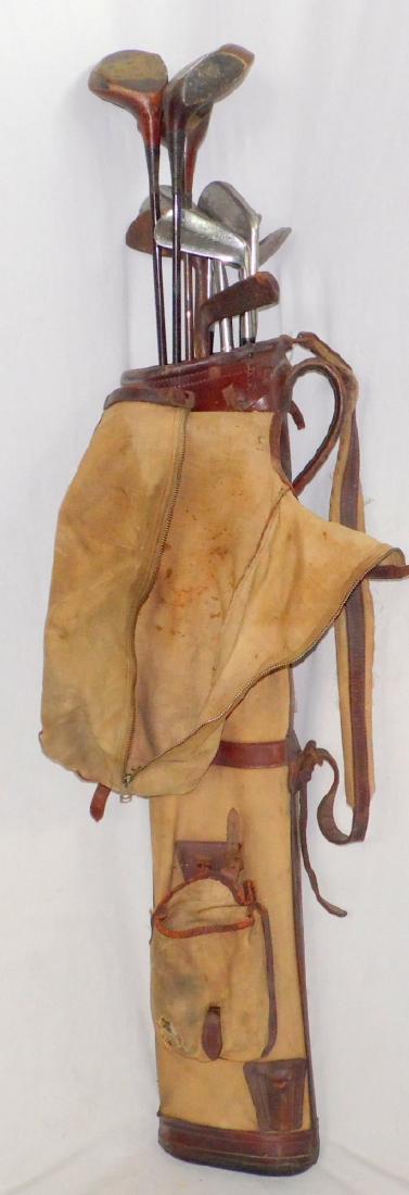 Vintage Golf Clubs and Bag Lot with (2)  Hickory Shafts (1 of 1)