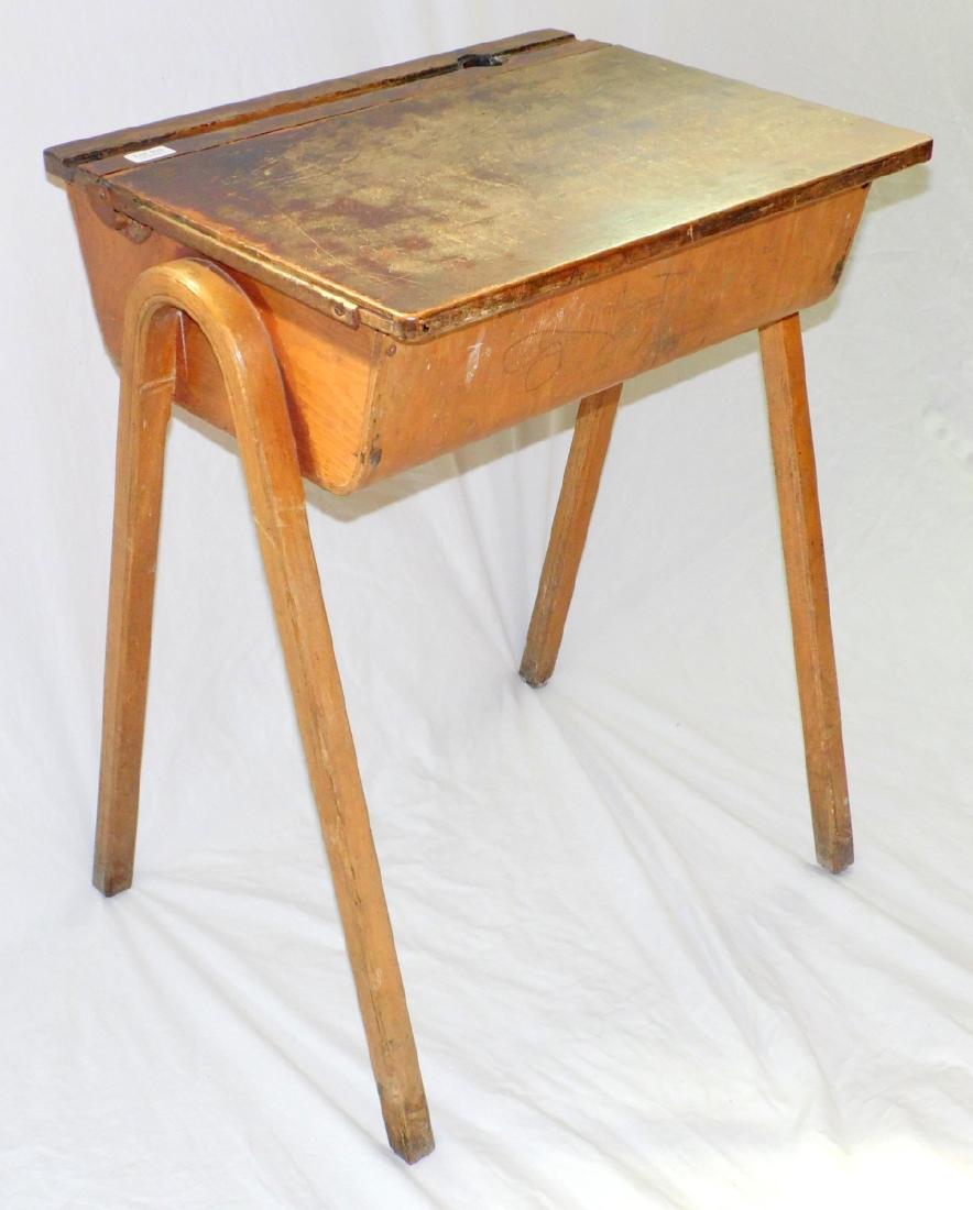 Vintage Esavian Wooden Flip Top School Desk Circa Apr 27