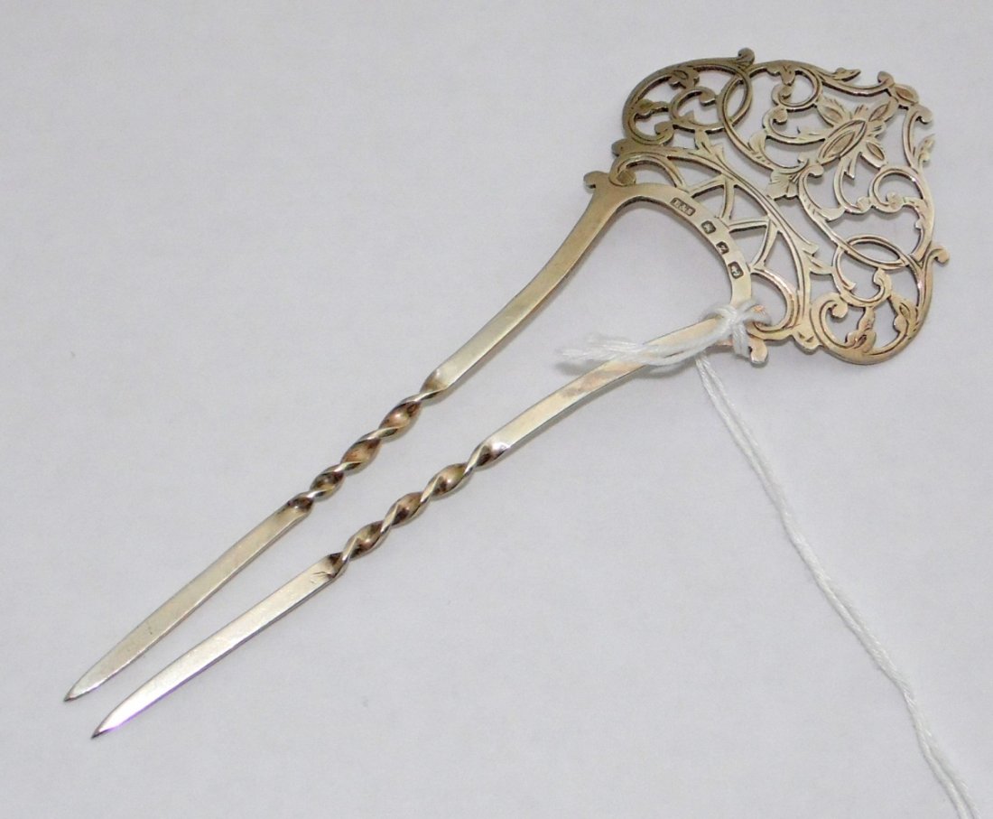 Victorian Sterling Silver Engraved Hair Comb Jun 22 2019