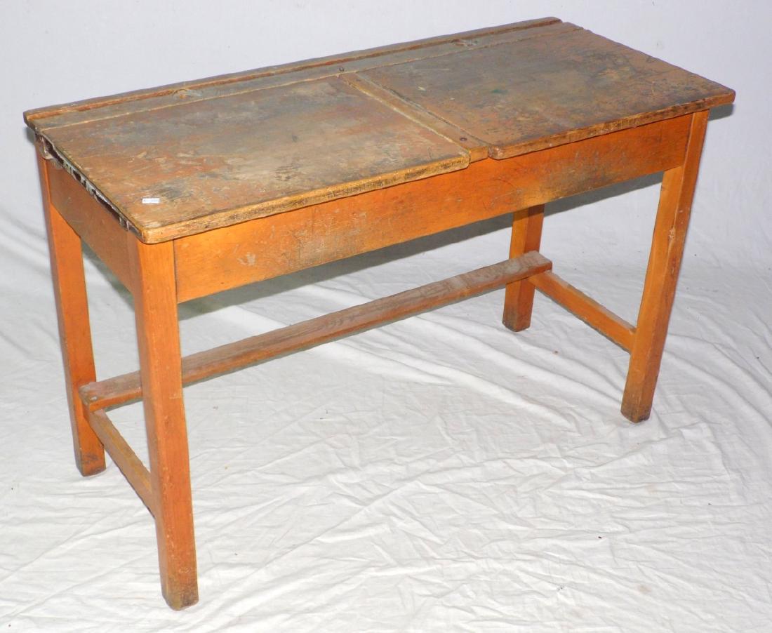 Vintage Beech Dual Flip Top School Desk Jun 22 2019 Cooper