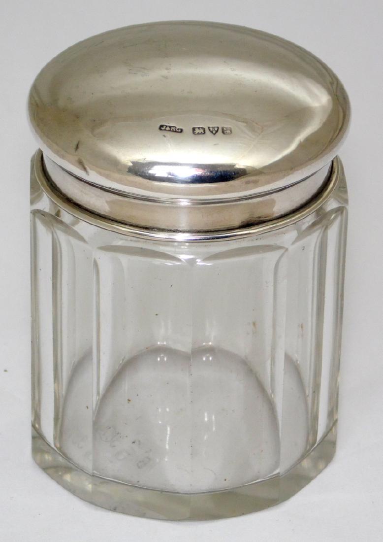 Sterling Silver & Crystal Dressing Table Jar (1 of 1)