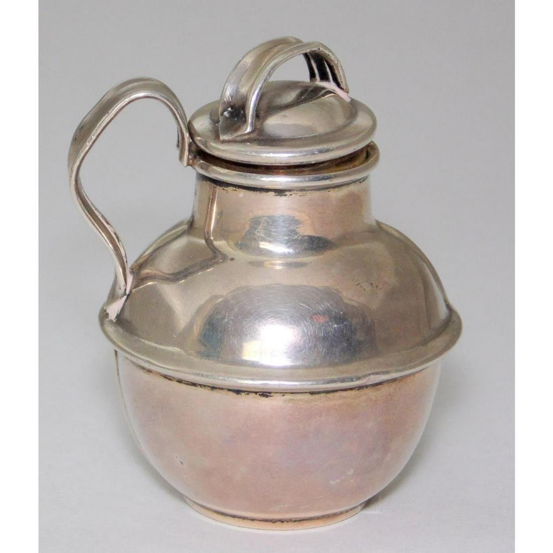 Silver Miniature Guernsey/Jersey Milk Can: Vintage Sterling Silver Miniature Guernsey/Jersey Milk Can by Kenneth Tyler Key. Hallmarked Birmingham 1960. Height 5 cm.